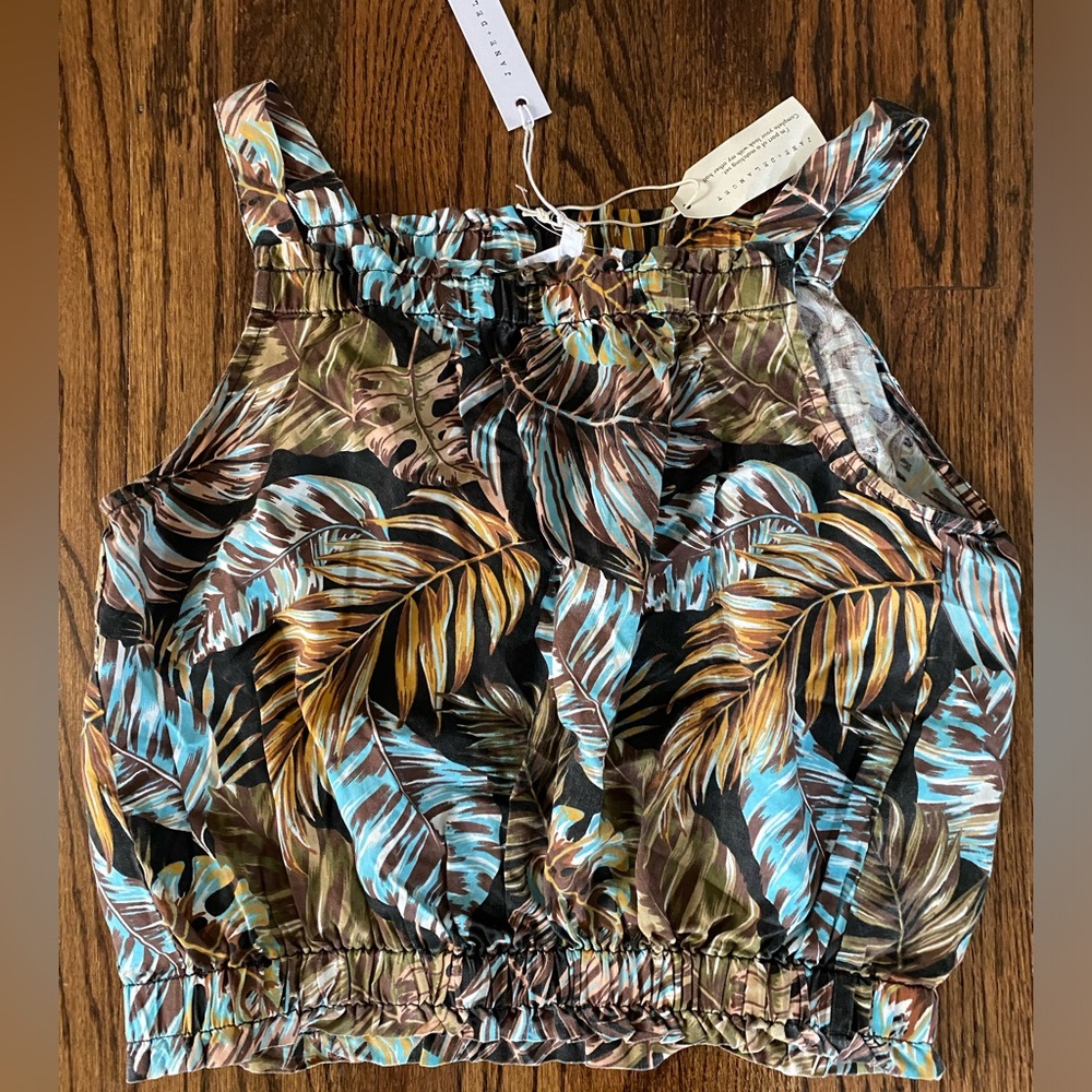 NWT Jane & Delancey Crop Tank Top Size‎ Medium Leaf Pattern